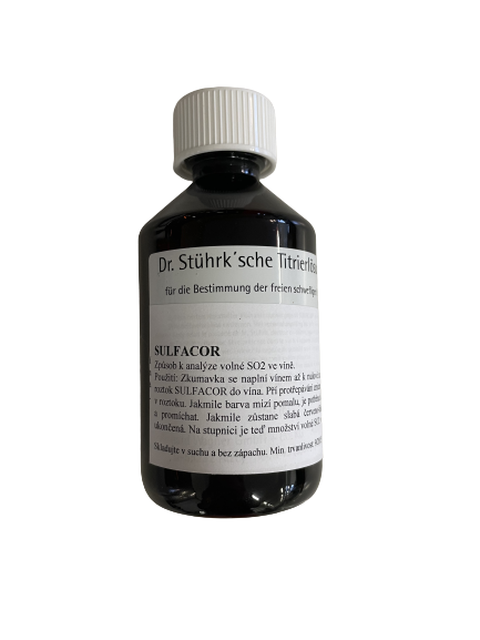 Roztok SULFACOR (analýza volného oxidu siřičitého) 250 ml